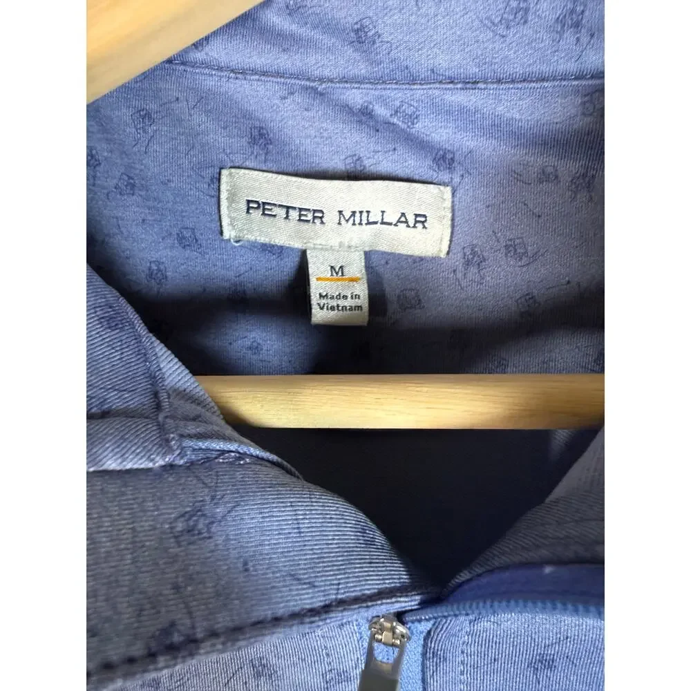 Peter Millar Perth Golf Carts AOP Medium Performance 1/4 Zip Pullover Sweater